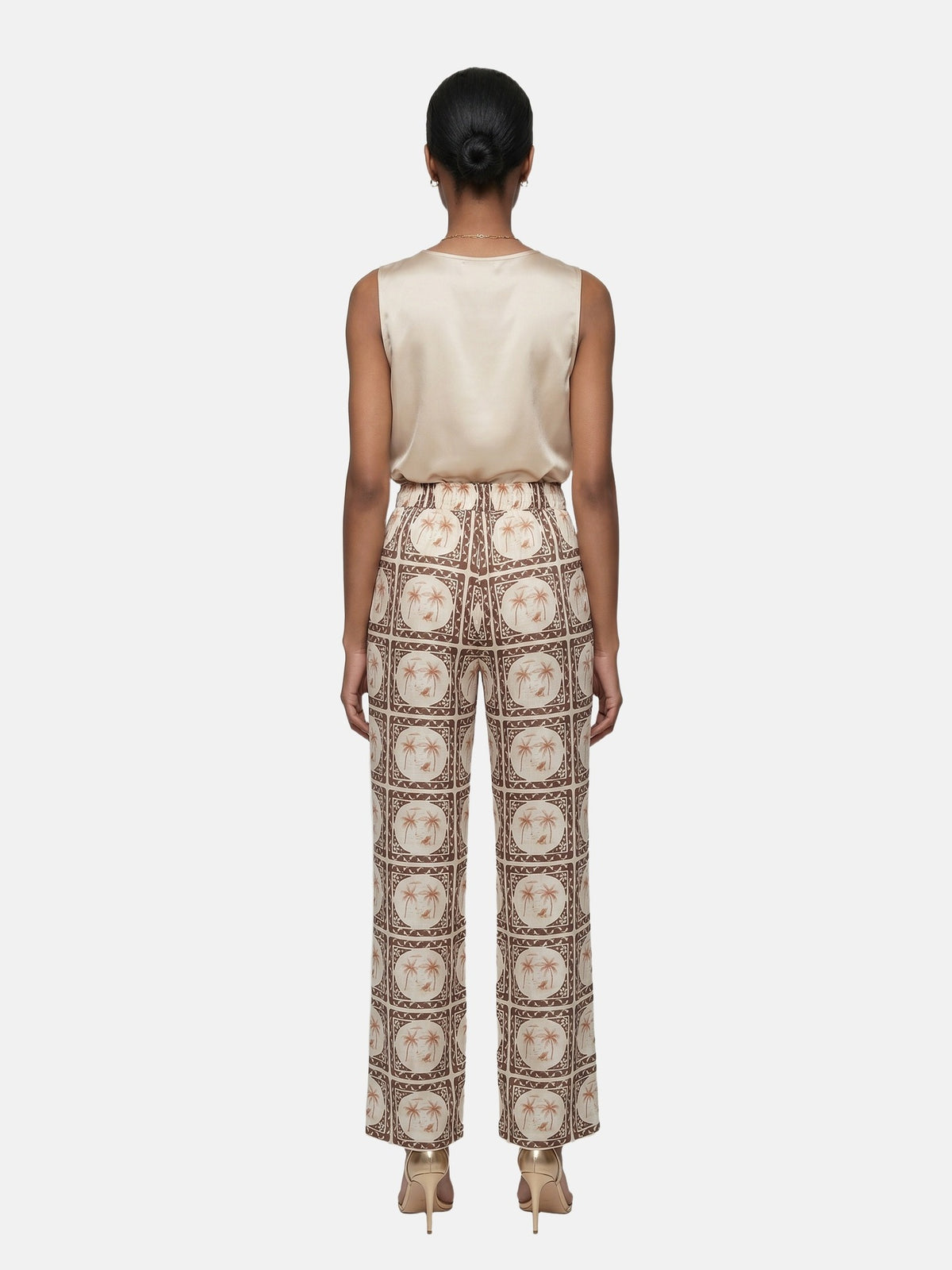 Pantaloni in Poliestere Marrone