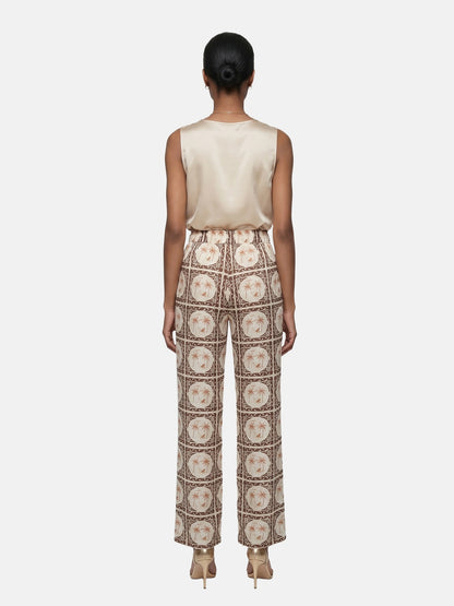 Pantaloni in Poliestere Marrone