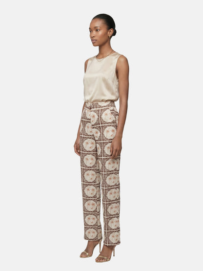 Pantaloni in Poliestere Marrone