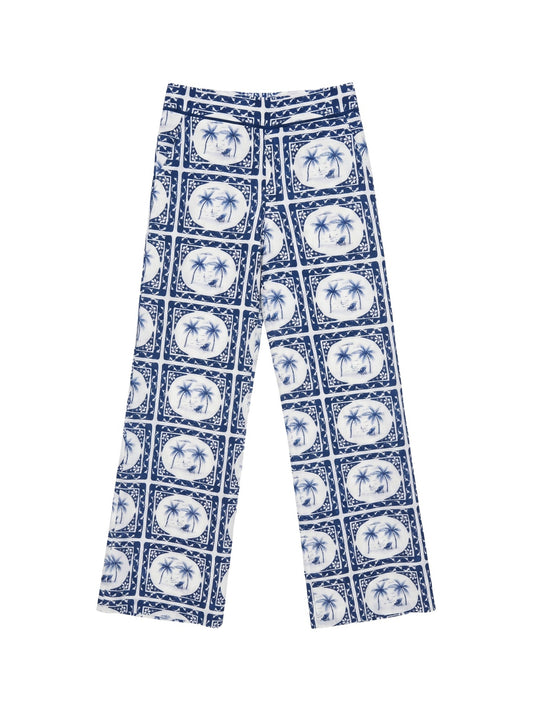 Pantaloni in Poliestere Blu Scuro