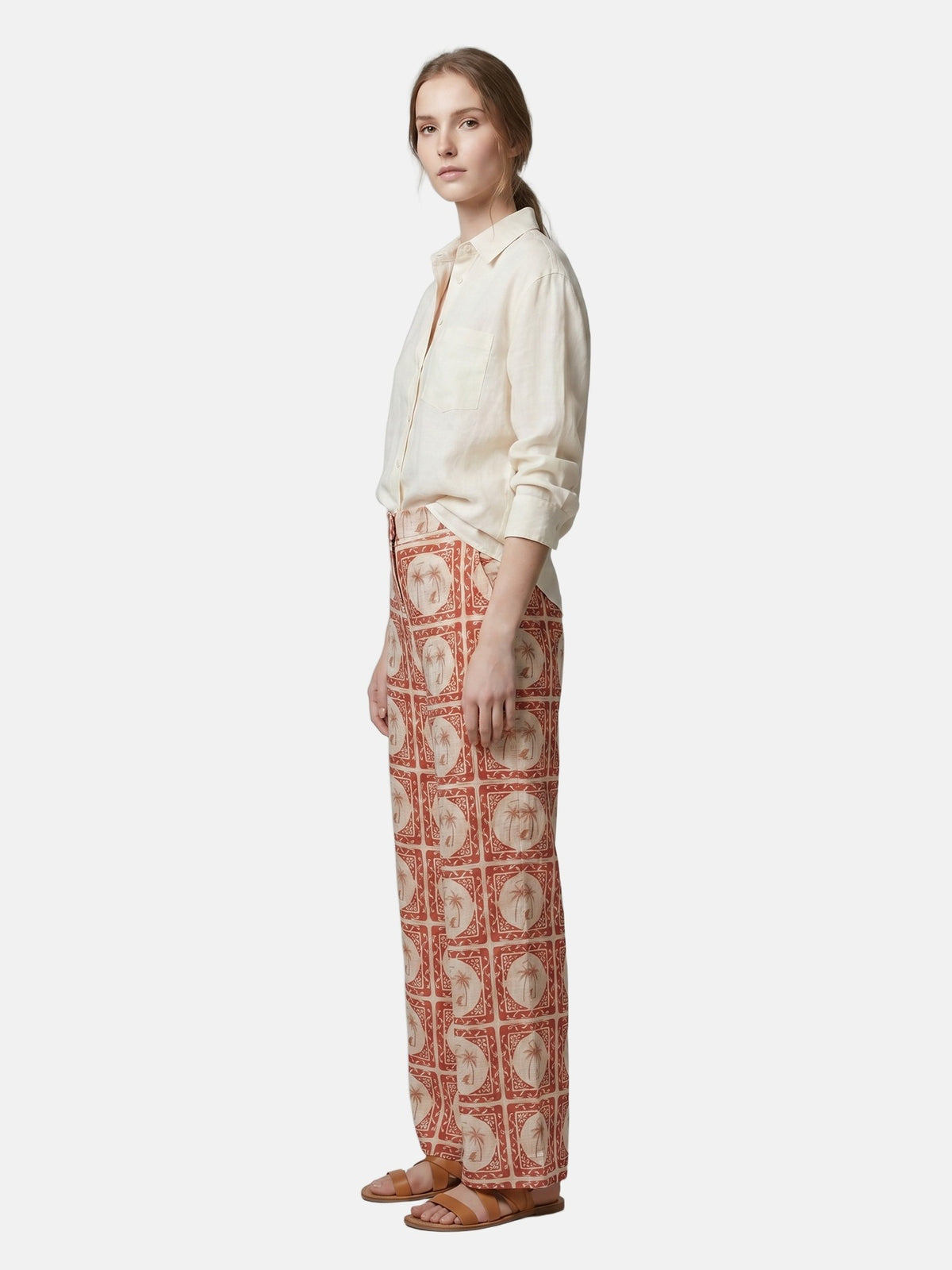 Pantaloni in Poliestere Rosso