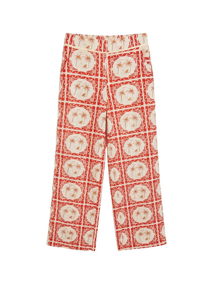 Pantaloni in Poliestere Rosso