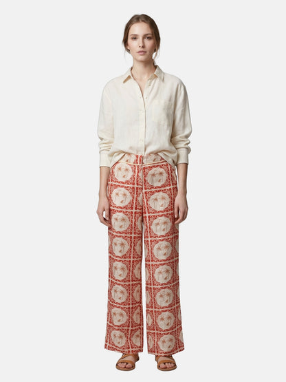 Pantaloni in Poliestere Rosso