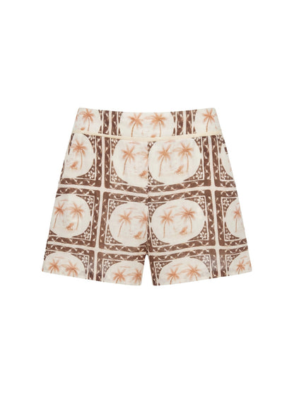 Pantaloncino in Poliestere Marrone
