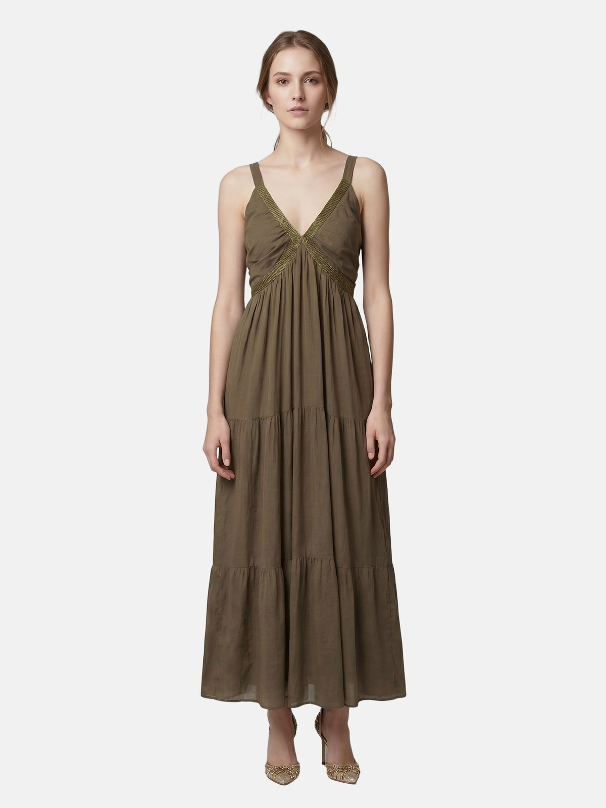 Vestito in Cotone Marrone