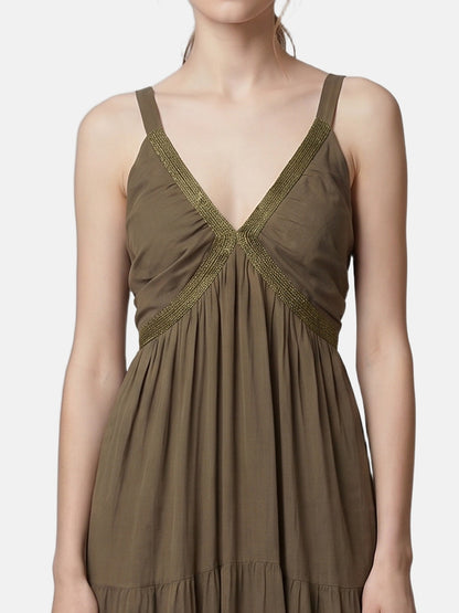 Vestito in Cotone Marrone