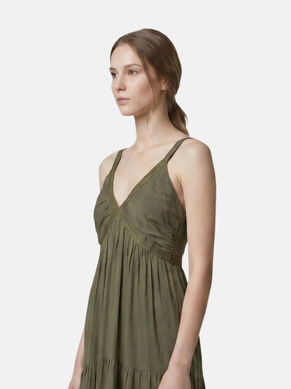 Vestito in Cotone Verde Militare