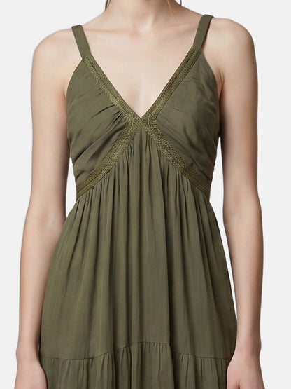 Vestito in Cotone Verde Militare