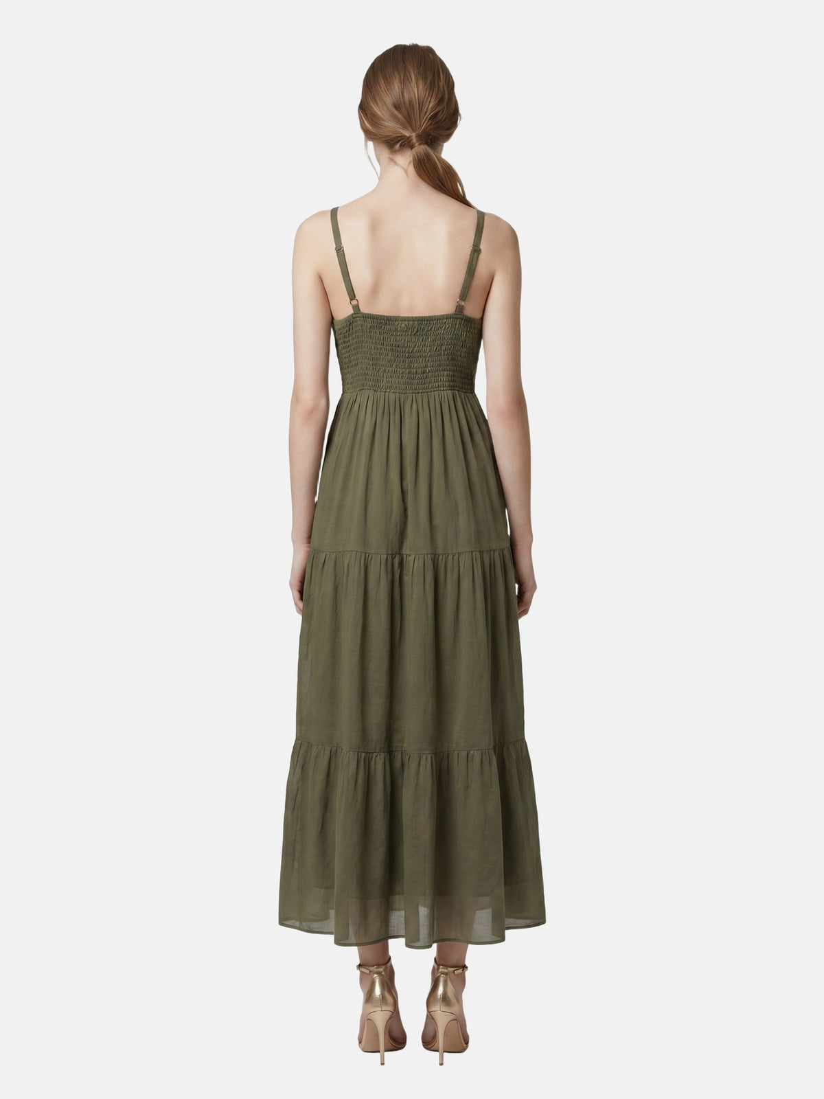 Vestito in Cotone Verde Militare