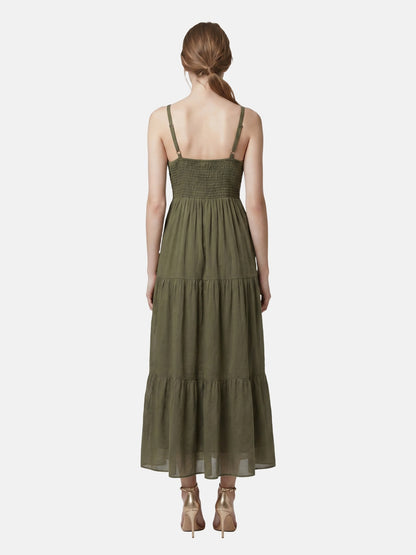 Vestito in Cotone Verde Militare