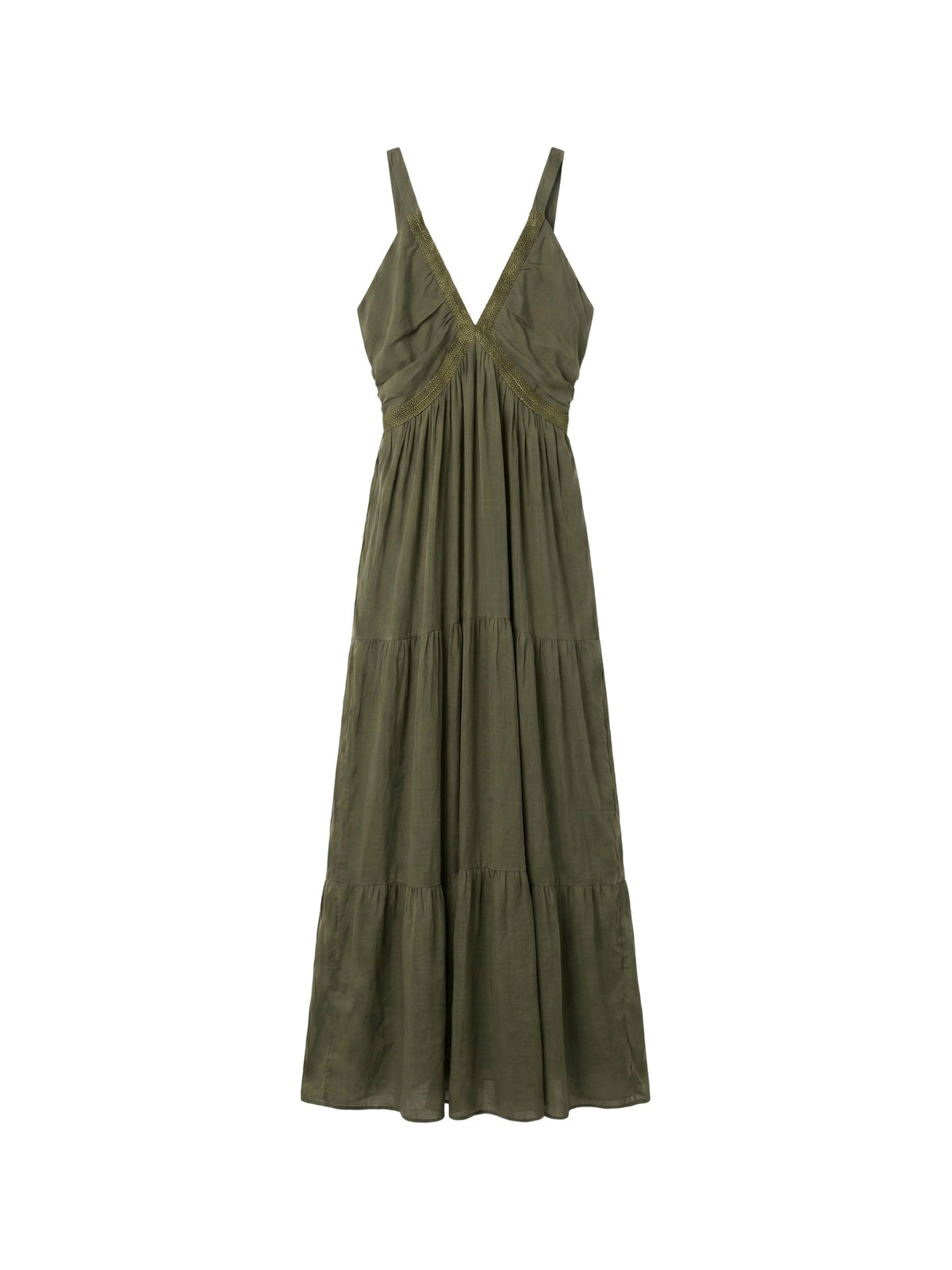 Vestito in Cotone Verde Militare
