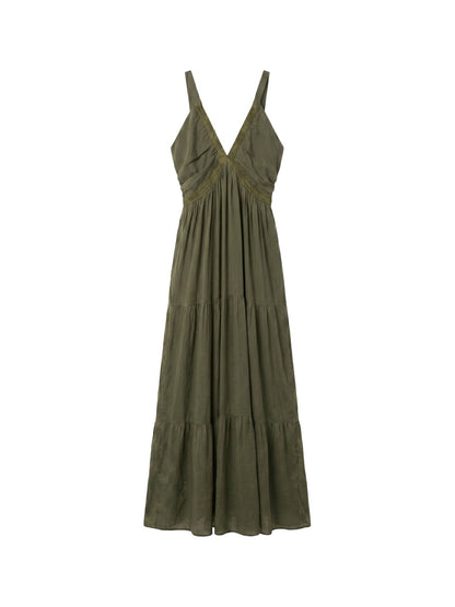 Vestito in Cotone Verde Militare