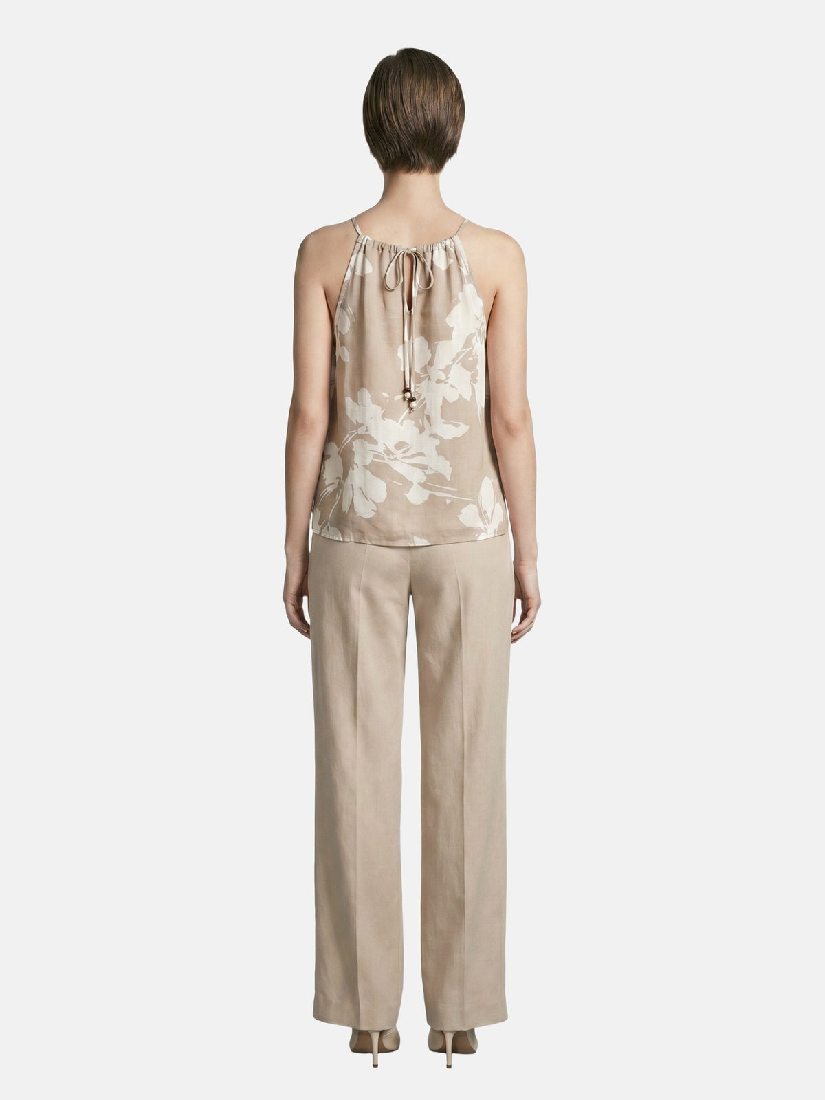 Canotta in Viscosa Beige Scuro