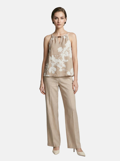 Canotta in Viscosa Beige Scuro
