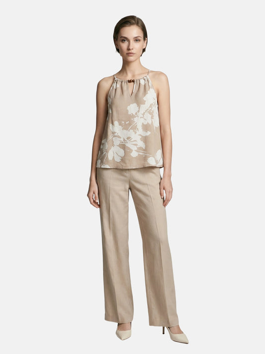 Canotta in Viscosa Beige Scuro