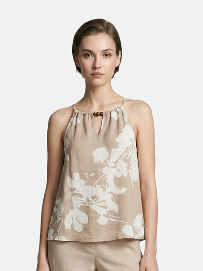 Canotta in Viscosa Beige Scuro