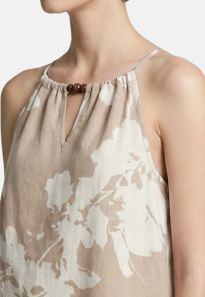 Canotta in Viscosa Beige Scuro