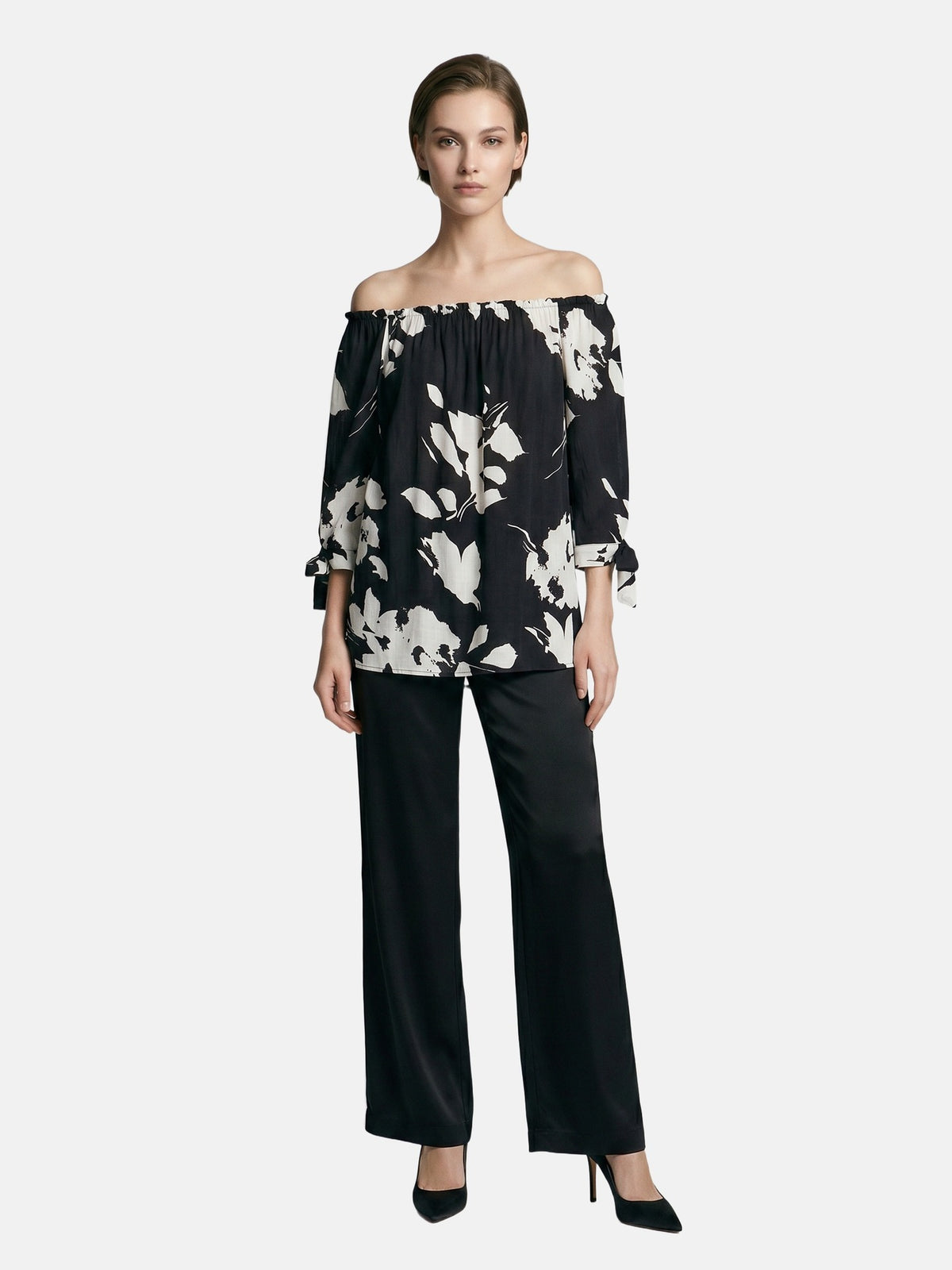 Blusa in Viscosa Nero