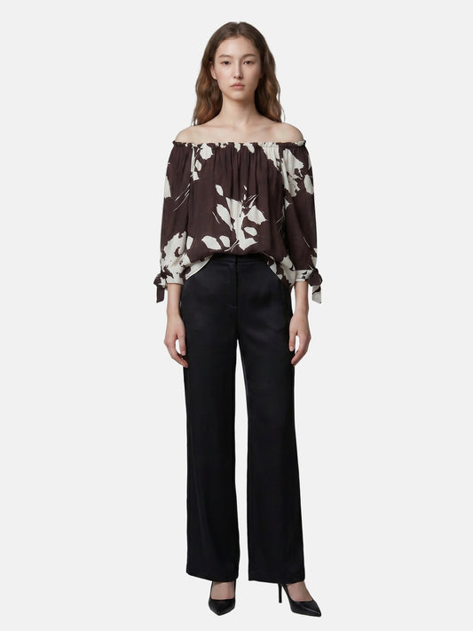 Blusa in Viscosa Marrone