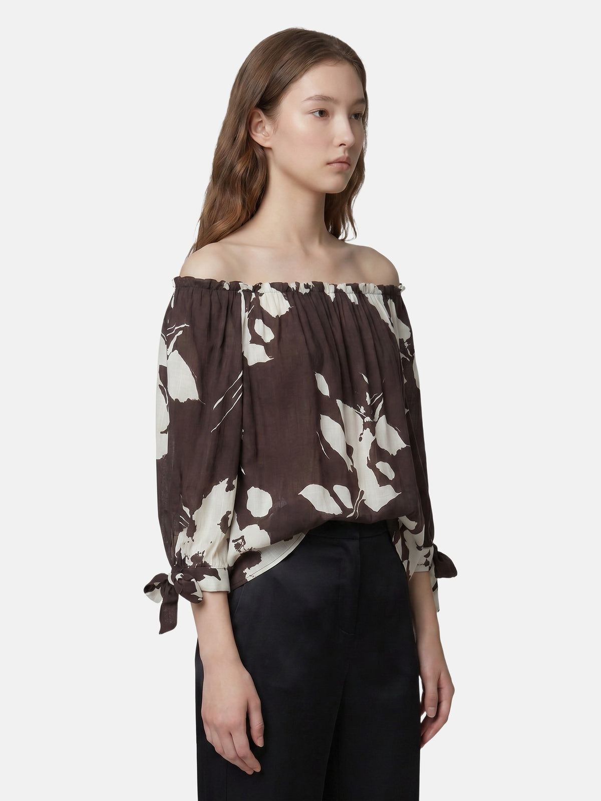 Blusa in Viscosa Marrone