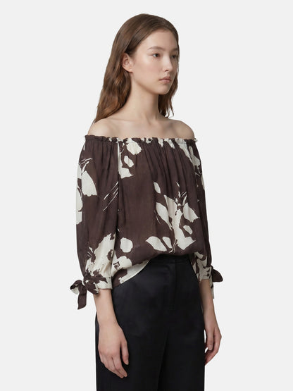 Blusa in Viscosa Marrone