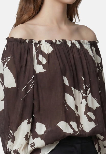 Blusa in Viscosa Marrone