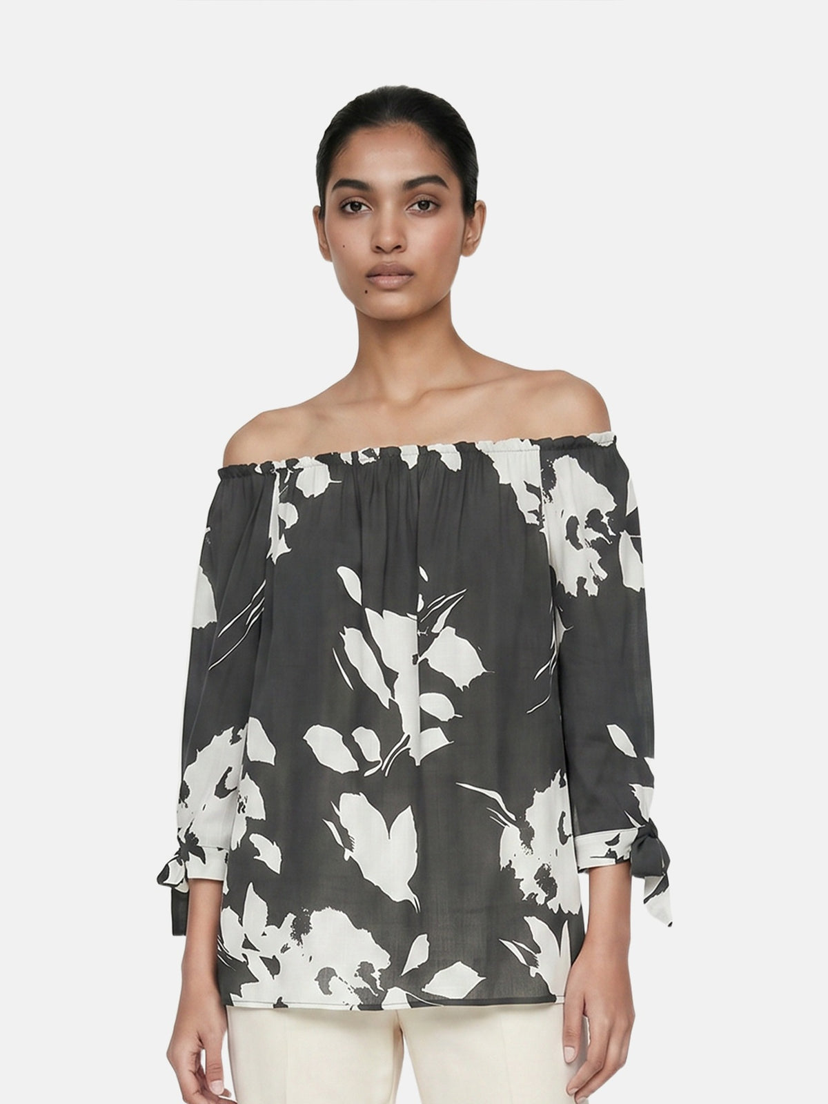 Blusa in Viscosa Verde Militare
