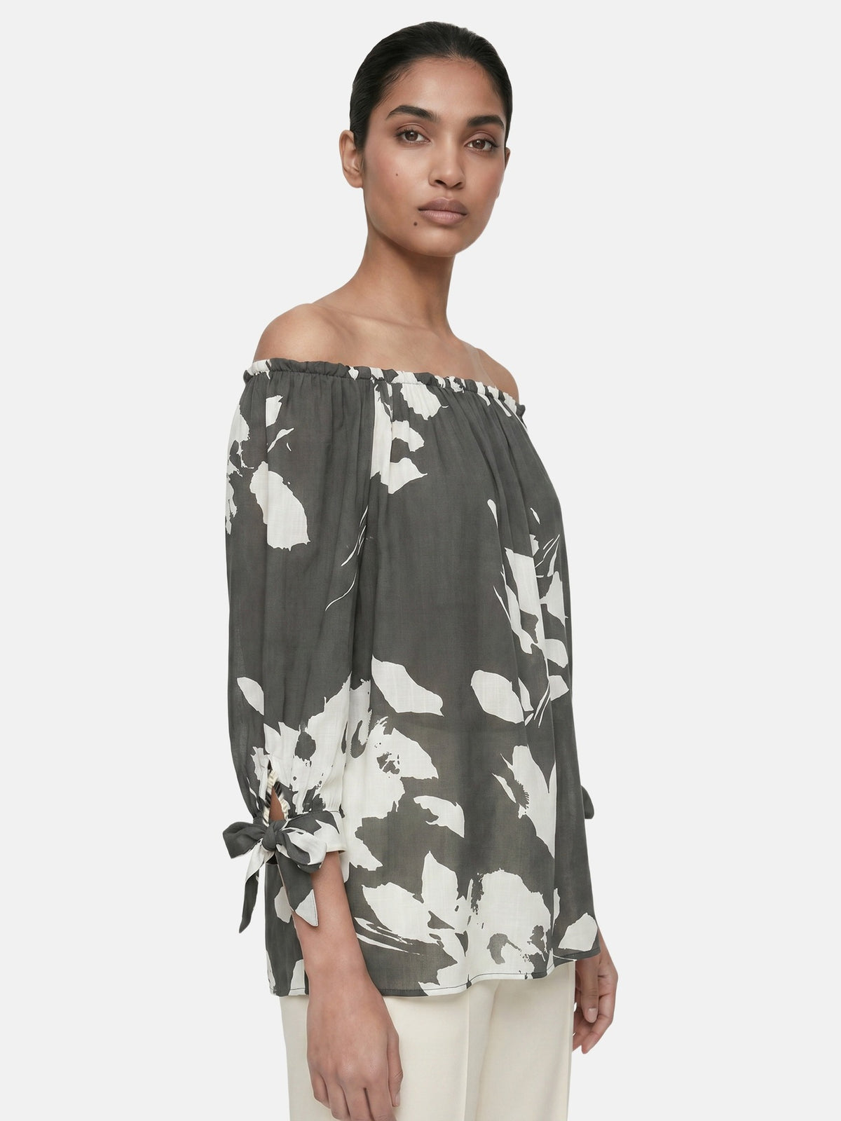 Blusa in Viscosa Verde Militare