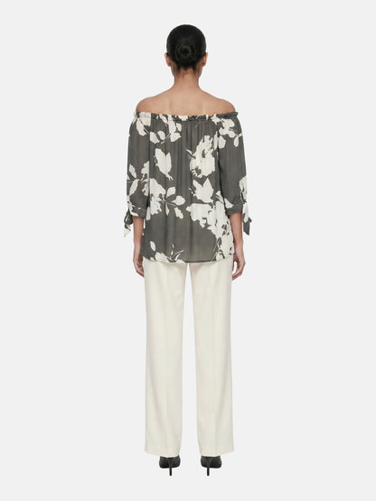 Blusa in Viscosa Verde Militare