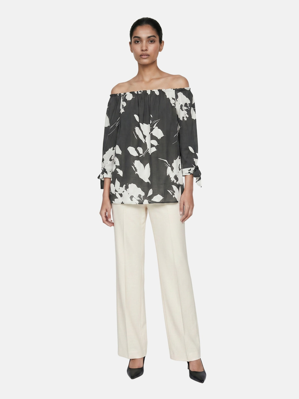 Blusa in Viscosa Verde Militare