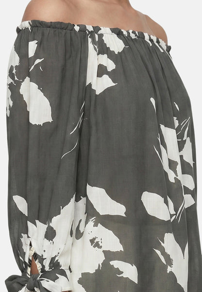 Blusa in Viscosa Verde Militare