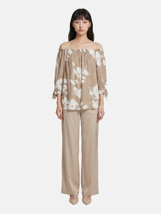 Blusa in Viscosa Beige Scuro