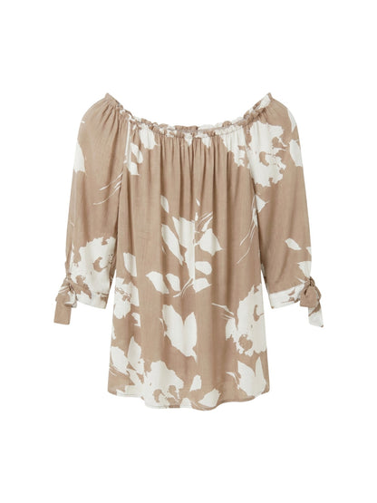 Blusa in Viscosa Beige Scuro