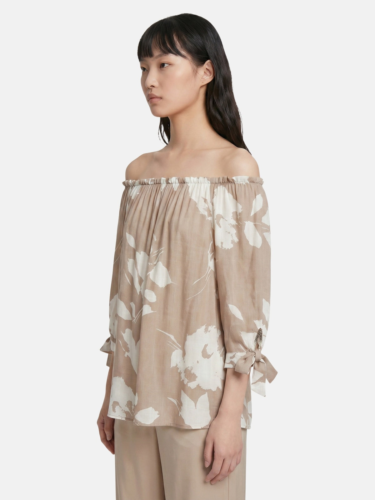 Blusa in Viscosa Beige Scuro