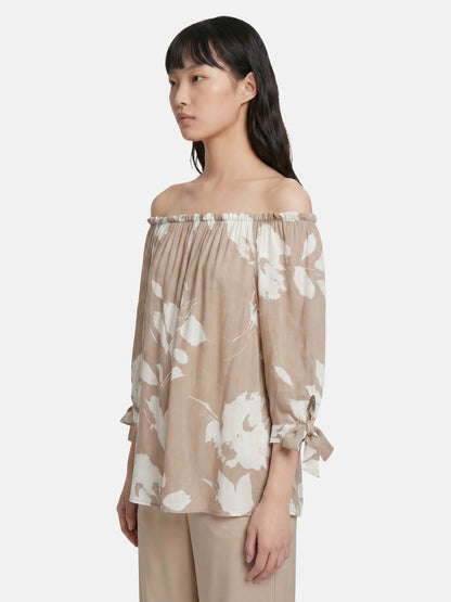 Blusa in Viscosa Beige Scuro