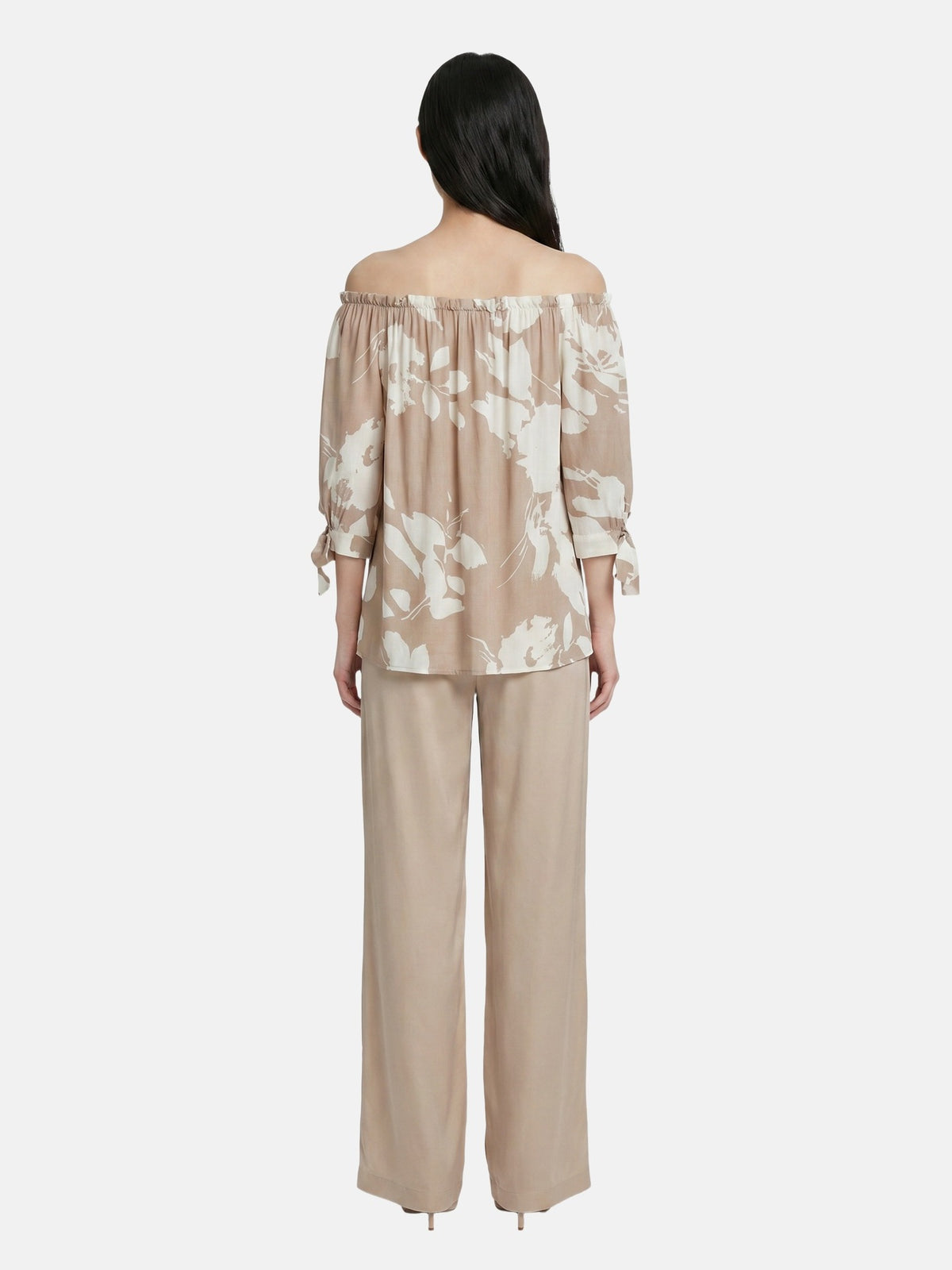Blusa in Viscosa Beige Scuro