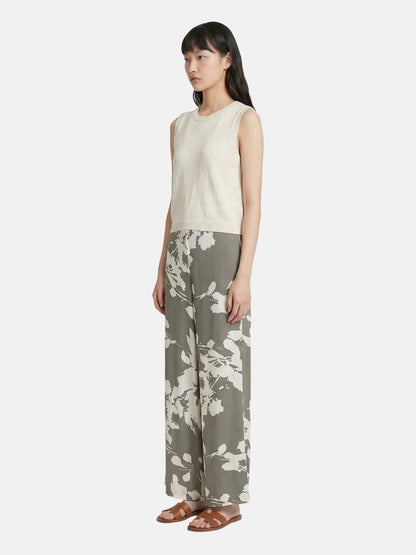 Pantaloni in Viscosa Verde Militare