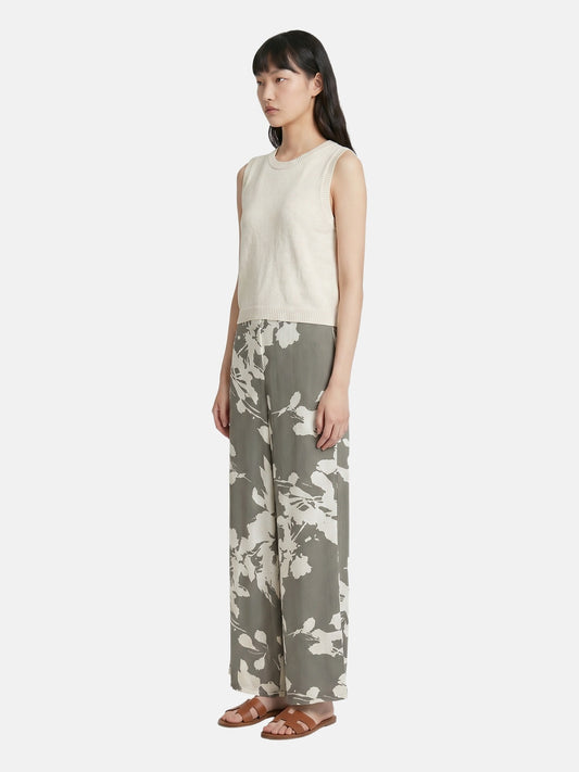 Pantaloni in Viscosa Verde Militare