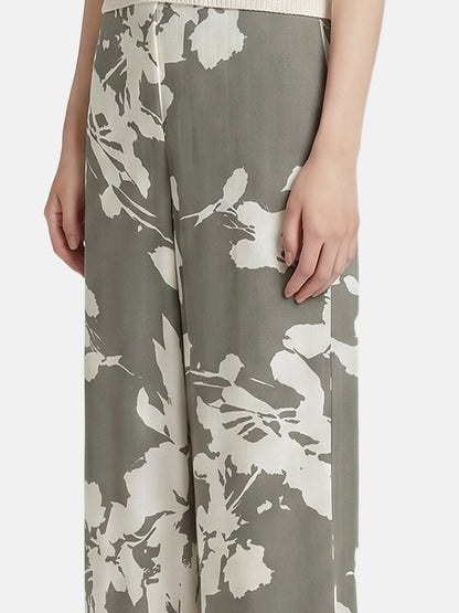 Pantaloni in Viscosa Verde Militare