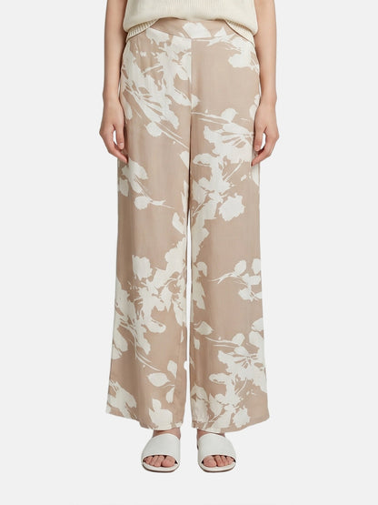 Pantaloni in Viscosa Beige Scuro