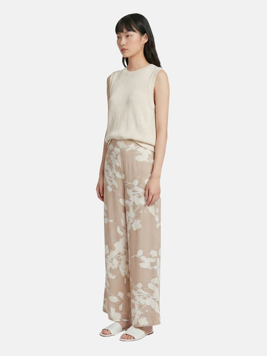 Pantaloni in Viscosa Beige Scuro