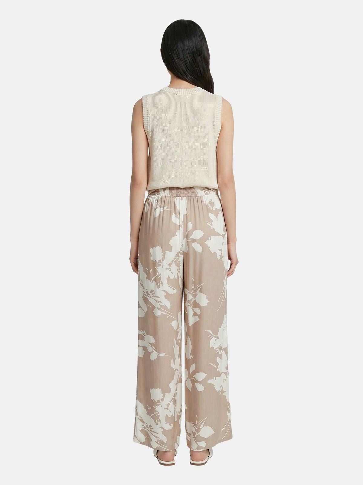 Pantaloni in Viscosa Beige Scuro
