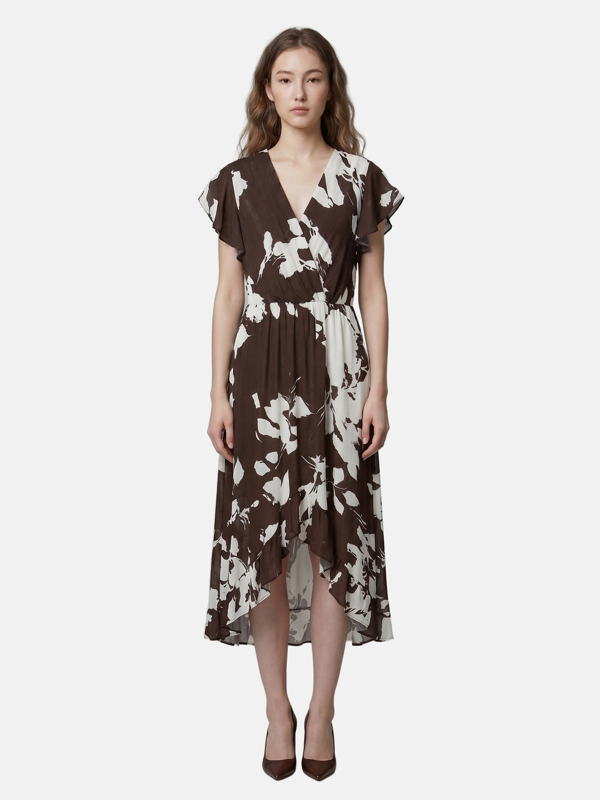Vestito in Viscosa Marrone