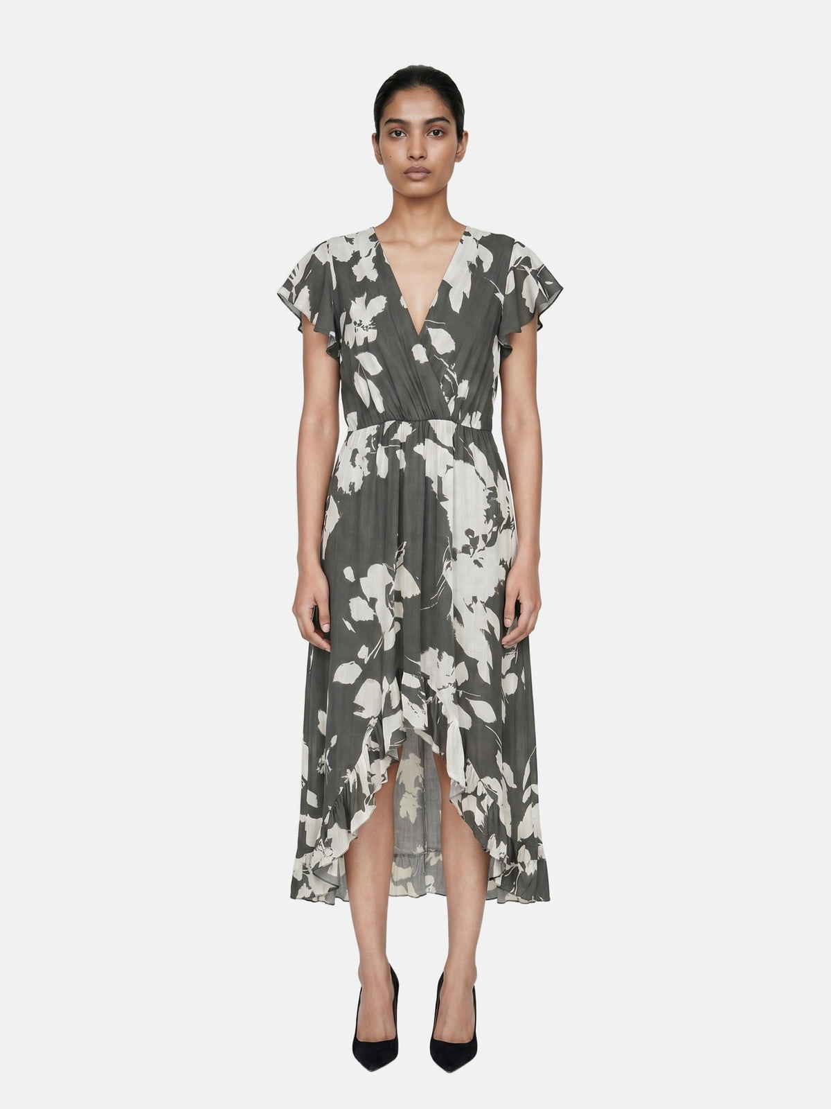 Vestito in Viscosa Verde Militare