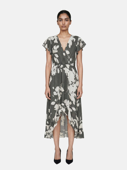 Vestito in Viscosa Verde Militare