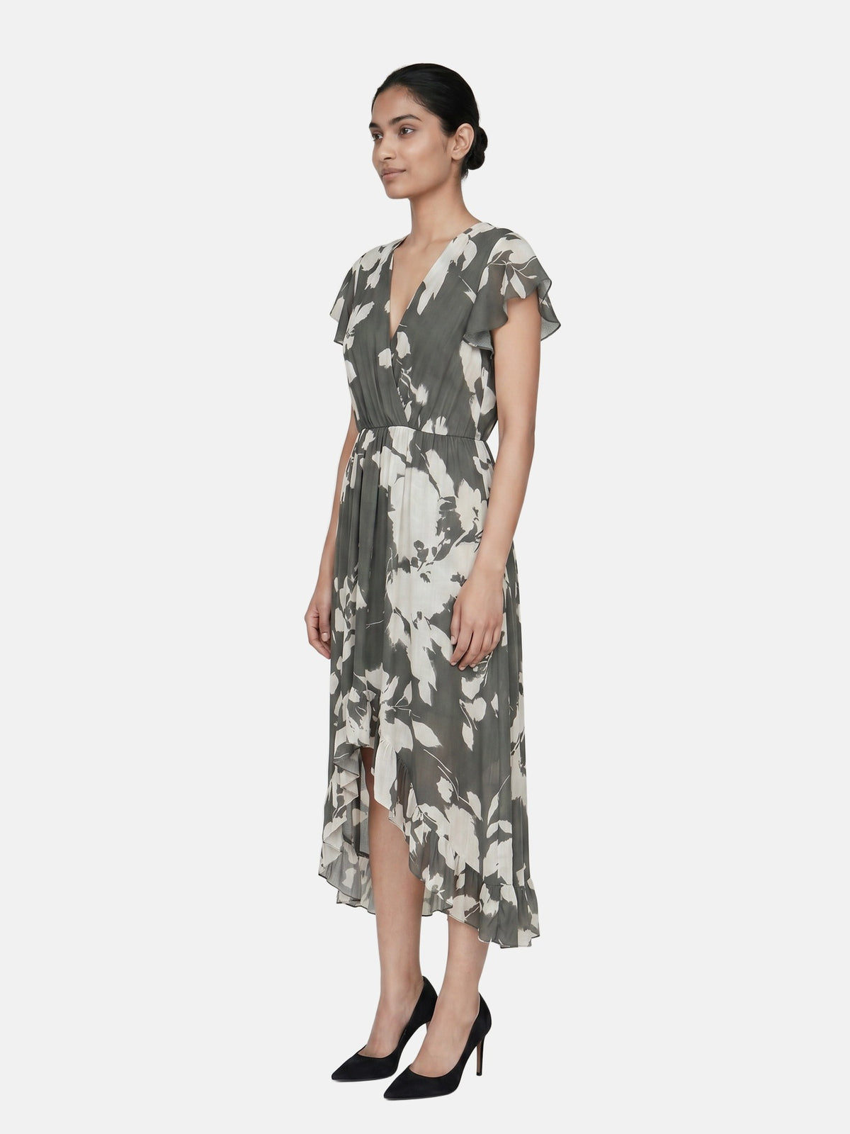 Vestito in Viscosa Verde Militare