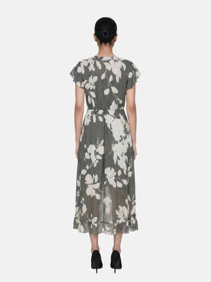Vestito in Viscosa Verde Militare