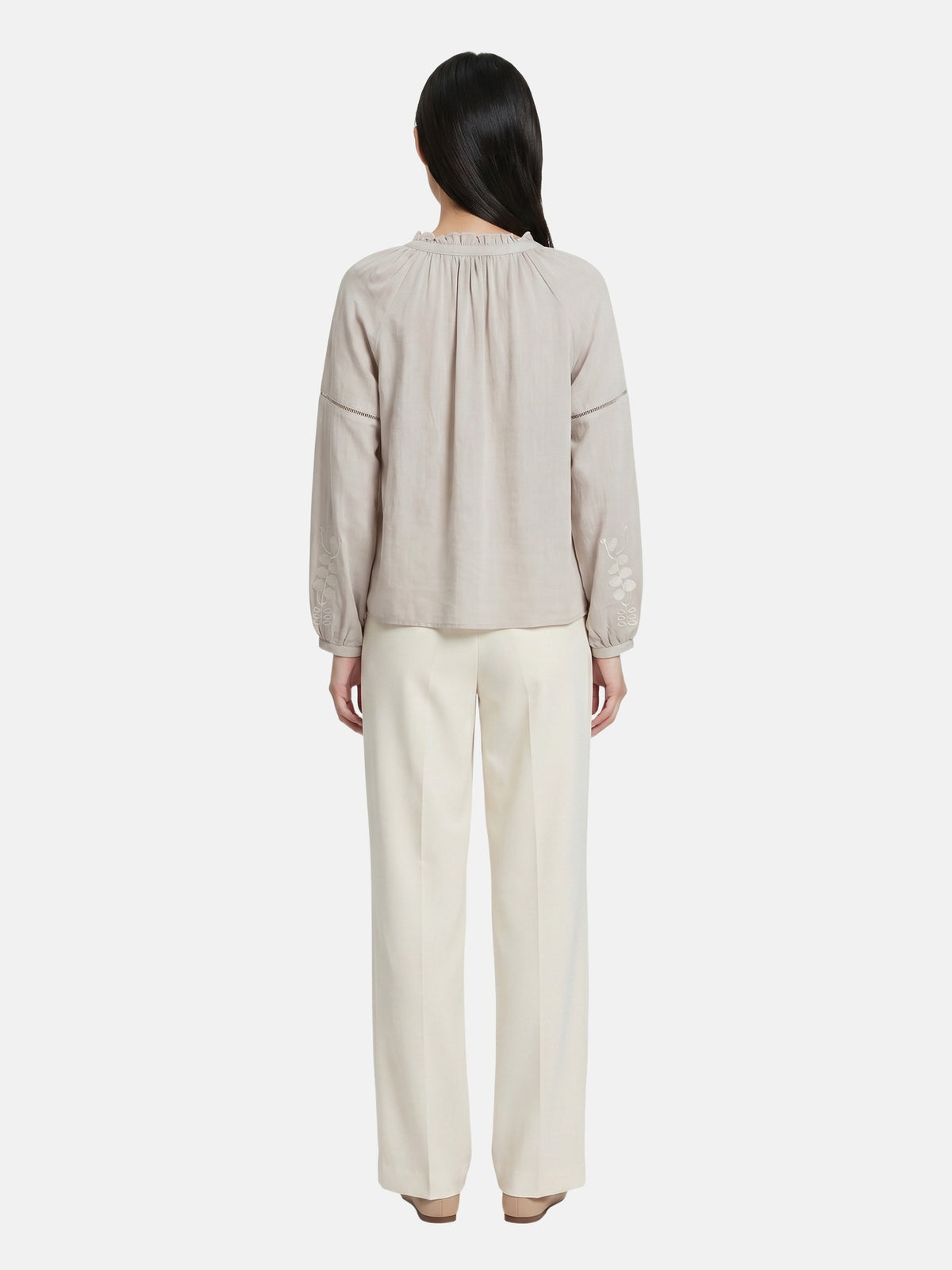 Blusa in Viscosa Beige Scuro