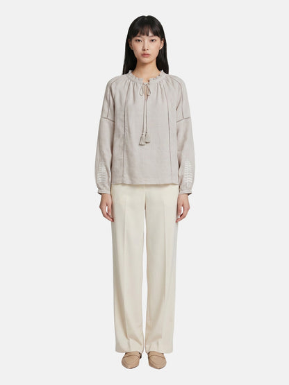 Blusa in Viscosa Beige Scuro