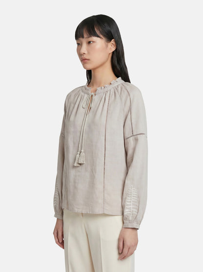 Blusa in Viscosa Beige Scuro
